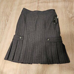 Bcx Size 5 Gray Striped Pleated Skirt Size 5 Stretch Nwt